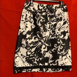 Black and cream paisley skirt